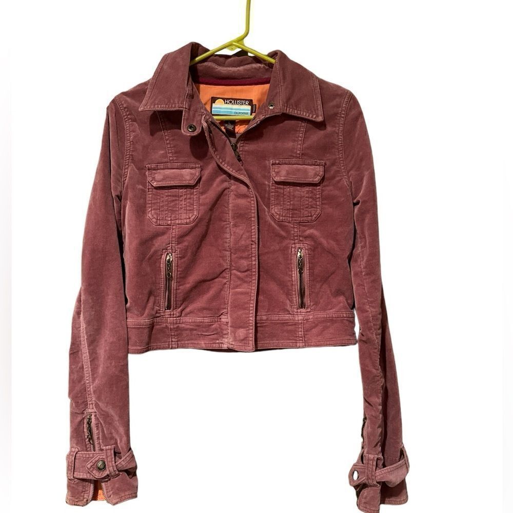 Hollister Dusty Rose Velvet Jacket Stretch Size Large